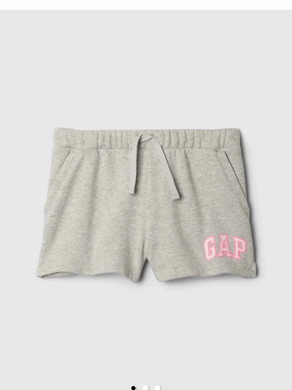 GAP kids  Light Gray Logo Lounge Shorts - Pink Accent